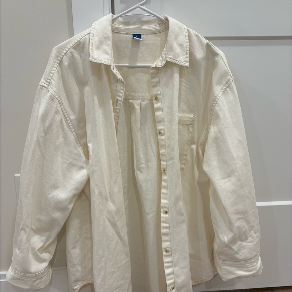 Old Navy White Button Down Shirt - Picture 2 of 7
